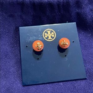 Tory Burch Crystal Pearl Coral Stud